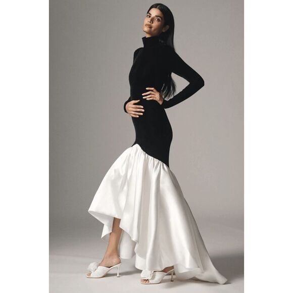 ET OCHS Dylan Turtleneck High-Low Mermaid Gown Size US 6 $648 - Picture 3 of 13